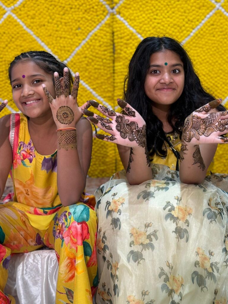 thumbnail of Girls with henna patterns